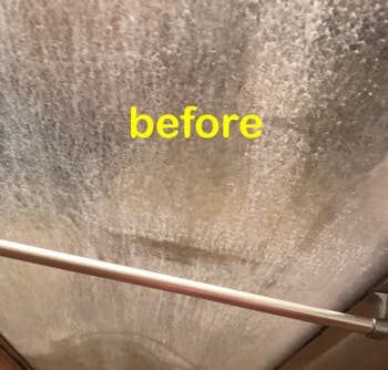 a reviewer shared their experience with a cloudy, hard water stained shower door