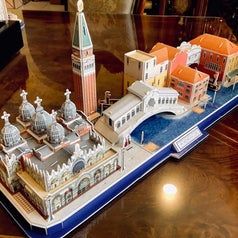 A photo from the reviewer showing the Venice skyline 3D puzzle