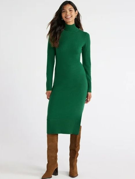 A model wearing a stylish green maxi dress