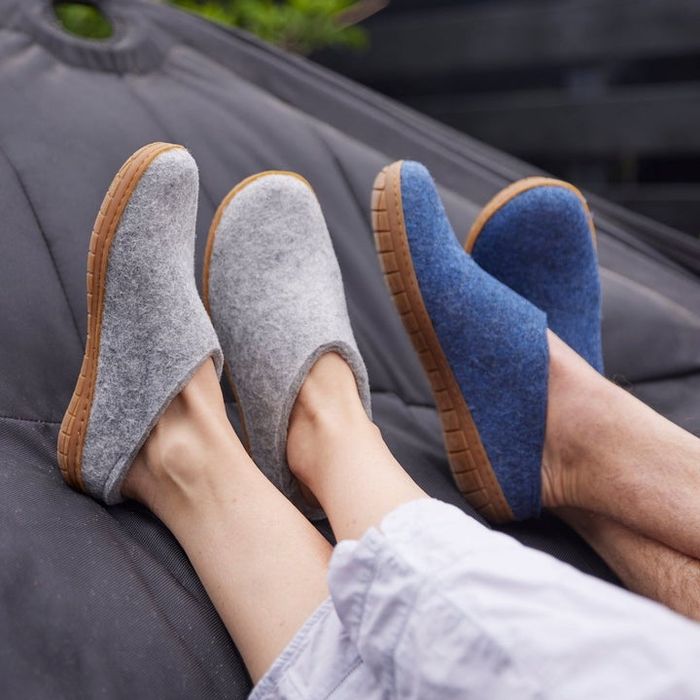 Models showcasing the slippers