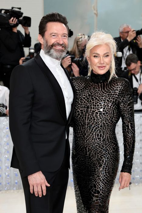 Hugh Jackman and Deborra-Lee Furness share a pose at the 2023 Met Gala.