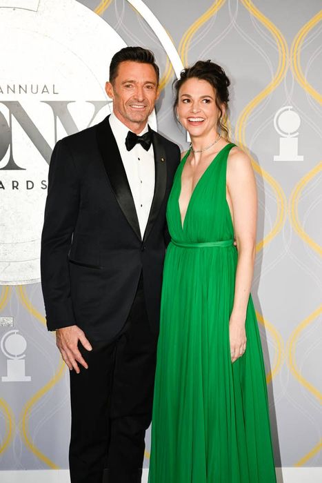 Hugh Jackman and Sutton Foster strike a pose together at a recent event.