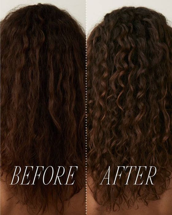 On the left, a model’s hair labeled