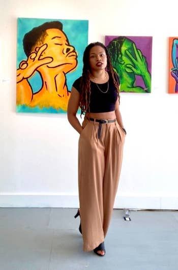 Another reviewer dressed in brown