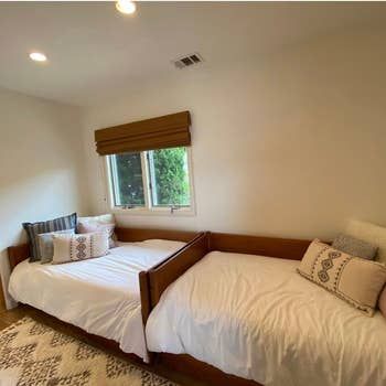 reviewer photo of the two beds separated