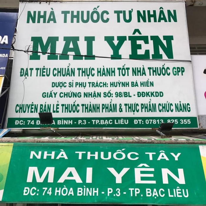 nhà thuốc Bạc Liêu