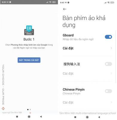 Cài đặt Google Pinyin Input bằng tiếng Trung trên bàn phím