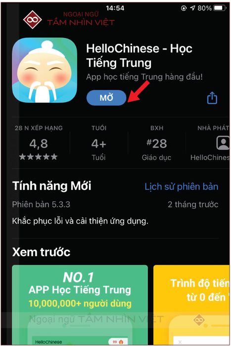 Cài đặt và mở ứng dụng