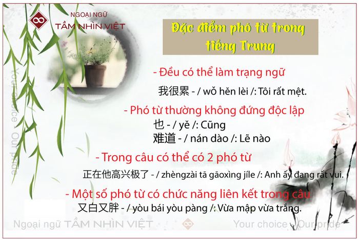 Đặc điểm trạng từ | phó từ trong câu tiếng Trung