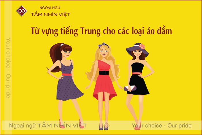 Từ vựng các loại váy tiếng Trung