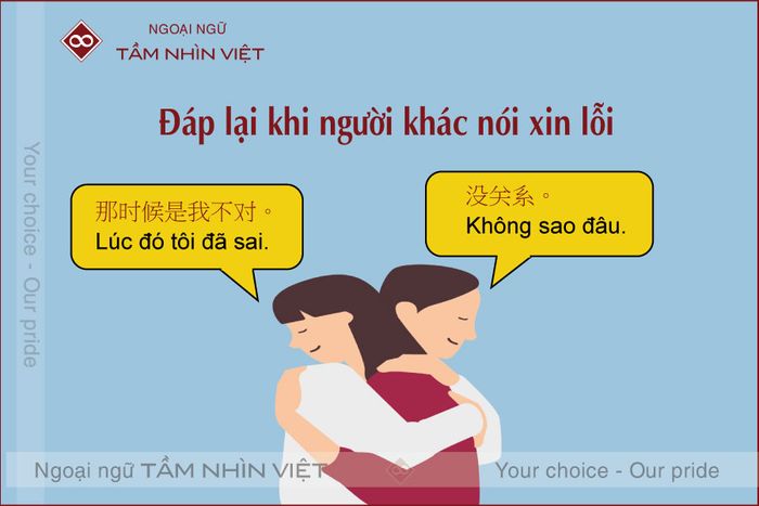 Đáp lại lời xin lỗi bằng tiếng Hoa