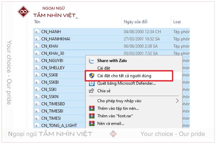 Áp dụng font chữ tiếng Trung vào máy tính của bạn