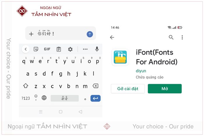 Cài đặt font chữ kèm phiên âm trên điện thoại