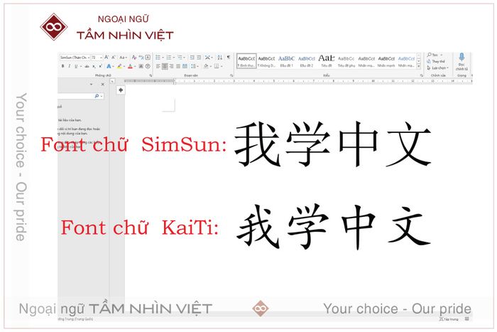 Font chữ Trung trên máy tính