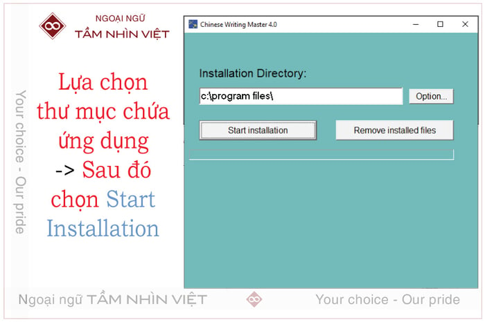 Cách lưu ứng dụng Chinese Writing Master 4.0 vào bộ nhớ khi thực hiện cài đặt