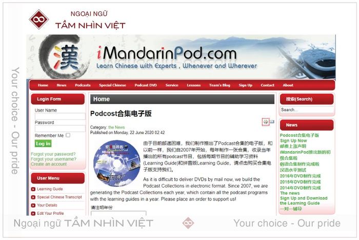 Website học tiếng Trung IMandarinPod