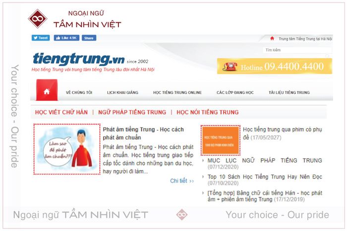 Học 6 bộ sách giáo trình Hán ngữ từ trang Tiengtrung.vn