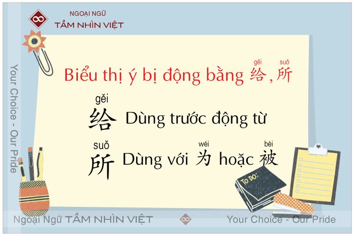 Cách sử dụng 给, 所 trong tiếng Trung