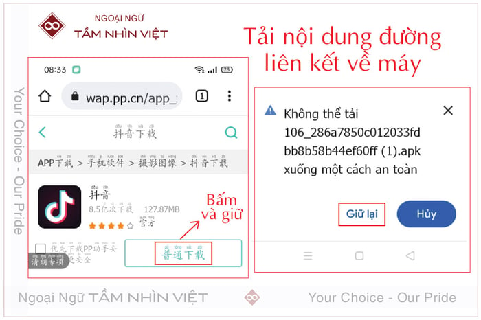 Tìm kiếm từ khóa douyin trên Google và thực hiện cài đặt