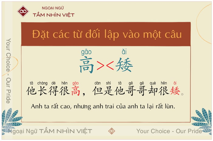 Mẹo nhớ các từ trái nghĩa trong tiếng Hoa nhanh chóng