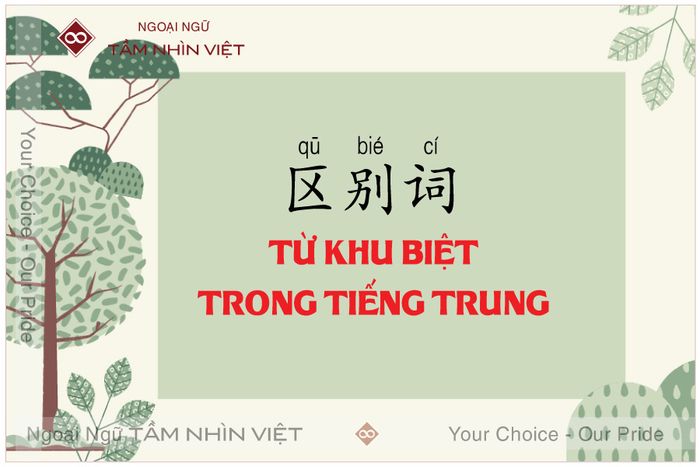 Các từ loại khác biệt trong tiếng Trung