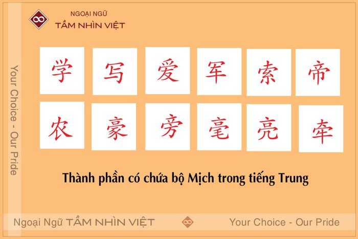 Thành Phần Của Bộ Mịch Trong Tiếng Trung