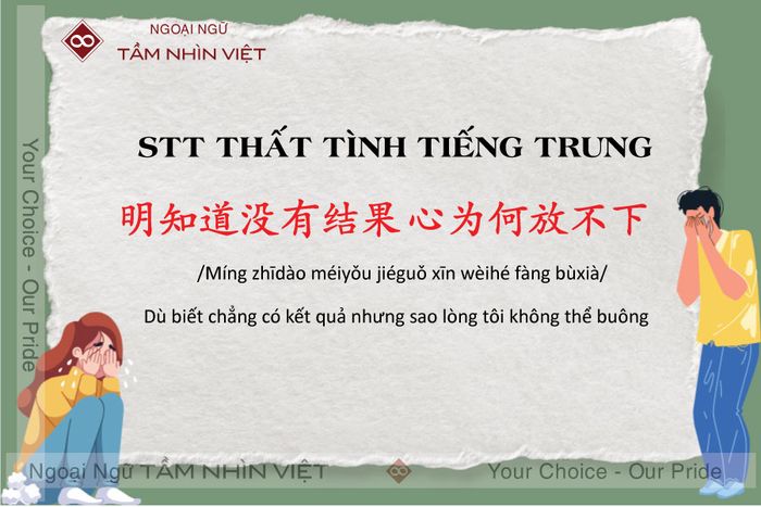 Stt thất tình bằng tiếng Trung 