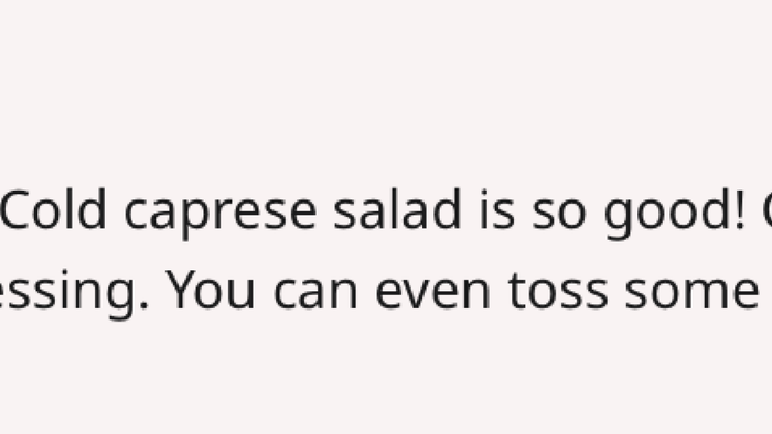 While it’s not entirely veggie-based, a cold caprese salad is absolutely delightful! Mix chickpeas, cherry tomatoes, olives, mozzarella balls, and Italian dressing. You can also add broccoli or banana peppers for extra crunch and flavor.