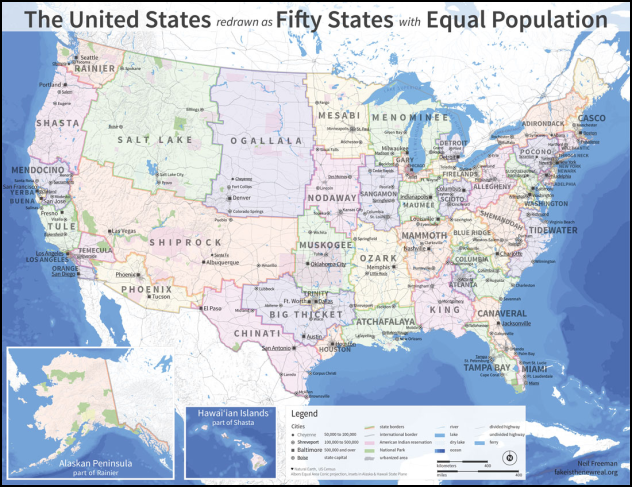 US States with Equalized Populations