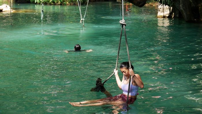 Relax at the Blue Lagoon near Tham Phu Kham.