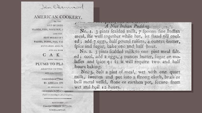 Many historians recognize Amelia Simmons' 1796 publication, 