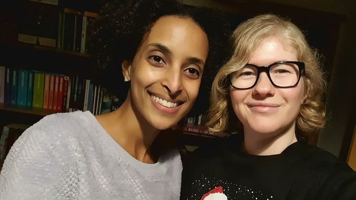 Here are Z and Lindz in their cozy home in Edinburgh, Scotland.