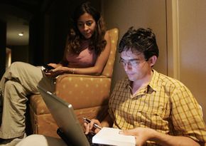 Individual working on a computer