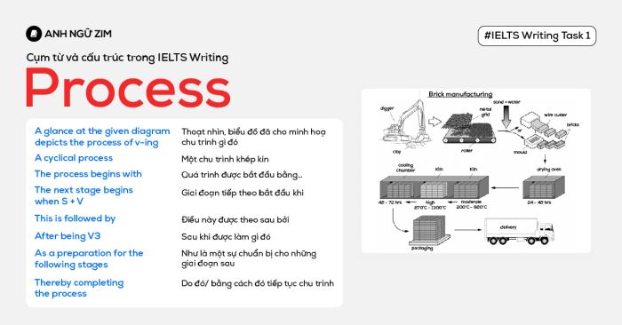 cấu trúc câu miêu tả quy trình trong IELTS Writing Task 1