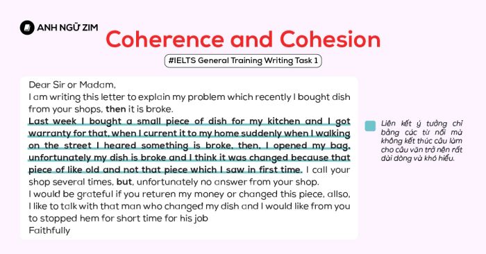 criteria coherence and cohesion in letter of complaint ielts general writing task 1 ways to improve 1 band score from 5 6