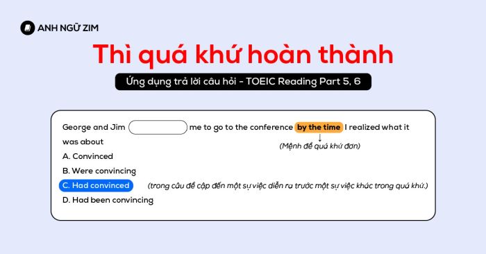 TOEIC Reading Part 5, 6 và quá khứ hoàn thành: Cách nhận diện và ứng dụng