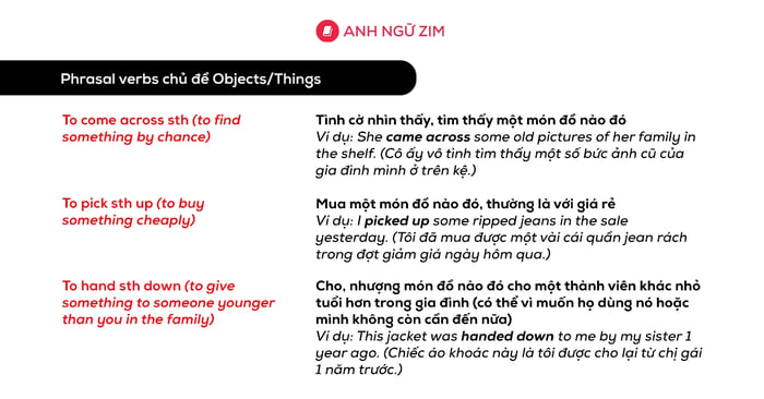 10 phrasal verbs chu de objectsthings trong ielts speaking part 1 va 2