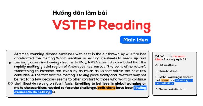 Hướng dẫn thực hiện bài thi Reading VSTEP – Phần 1