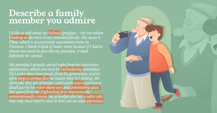 learning vocabulary by topic from the ielts speaking part 2 family friends part 1 describe a family member you admire