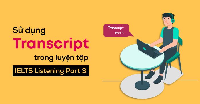 Using transcripts in training for IELTS Listening Part 3