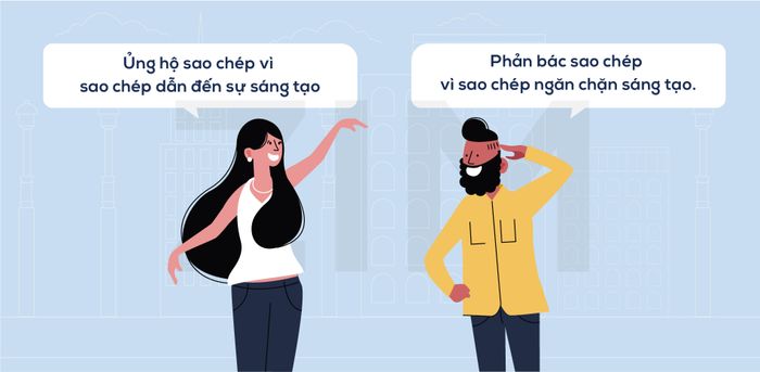 có hai lập luận ý kiến trái chiều về việc sao chép