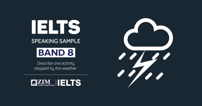 IELTS Speaking Sample: Describe an activity impacted by the weather