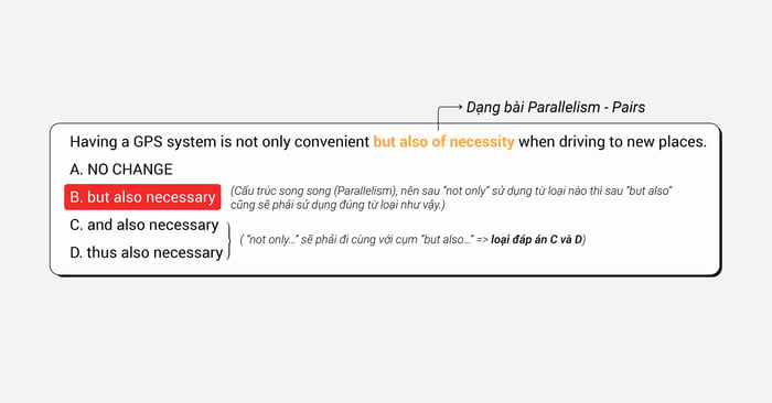 cách tiếp cận bài tập Parallelism II - Pairs trong sat writing language