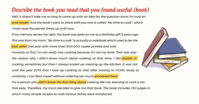 Illustrate the book you've read that you found valuable book model essay with vocabulary