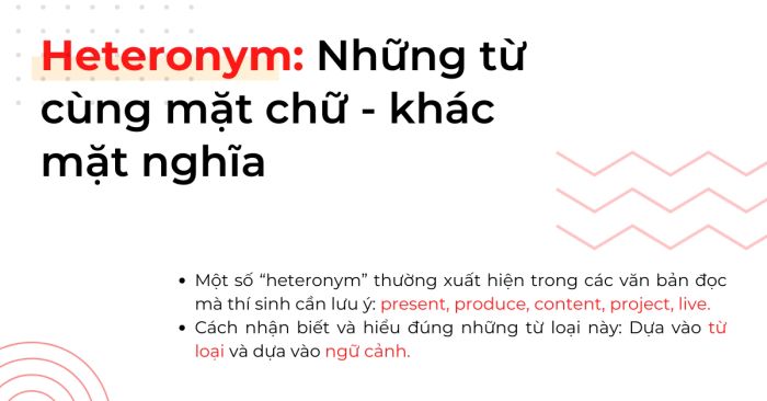 heteronym: những từ đa nghĩa và cách nhận biết trong tiếng Anh 