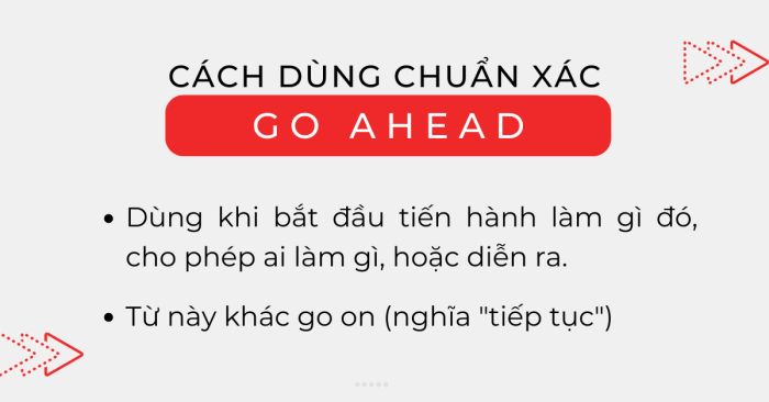 cach su dung go ahead trong tieng anh phan biet go ahead va go on