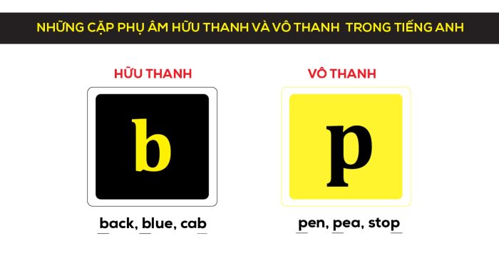 các cặp phụ âm hữu thanh và vô thanh trong tiếng Anh