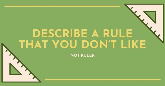 discuss a regulation that you don't like vocabulary sample ielts speaking