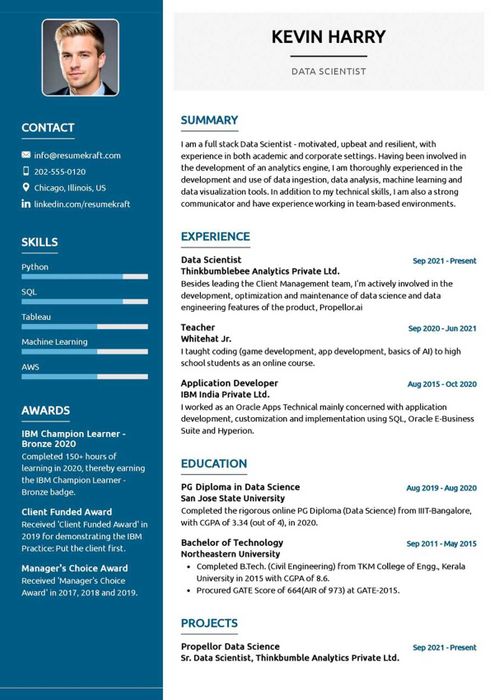 Mẫu CV IT bằng tiếng Anh 3