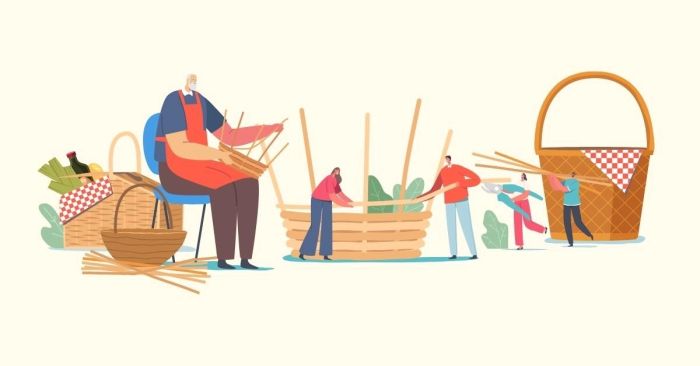 Kỹ thuật đan giỏ bằng mây và tre